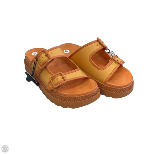 Sandals Designer By Coach In Orange, Size: 9