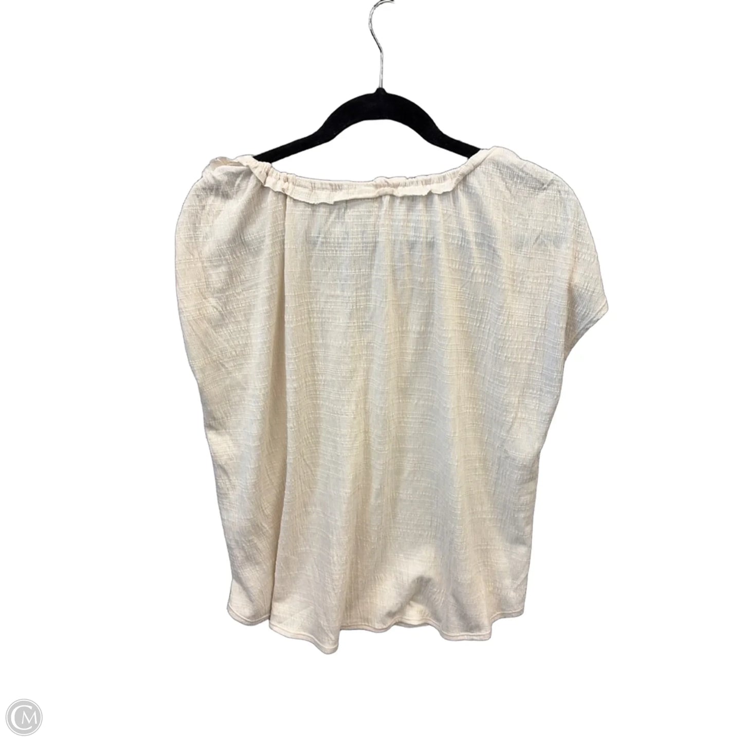 Top Short Sleeve By Max Studio In Tan, Size: L