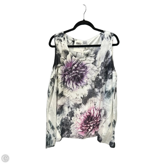 Top Sleeveless By Keren Hart In Floral Print, Size: 1x