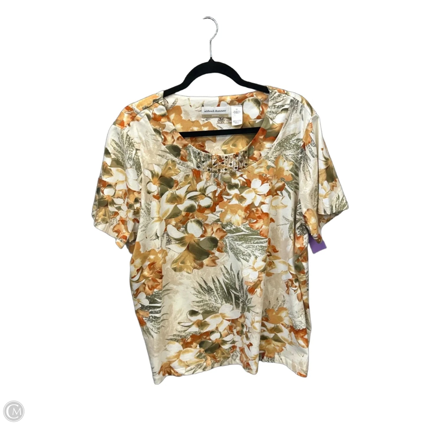 Top Short Sleeve By Alfred Dunner In Orange, Size: 1x