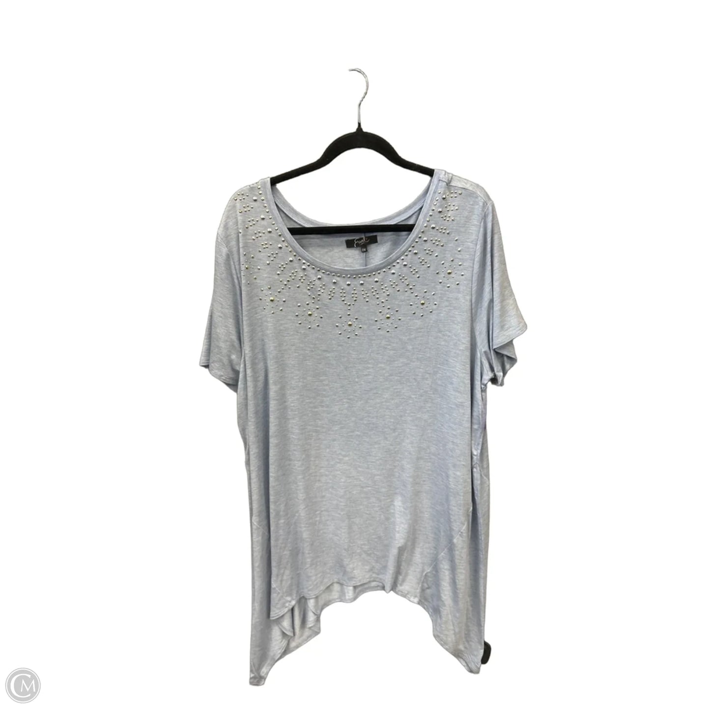 Top Short Sleeve By Earl Jean In Blue, Size: 2x