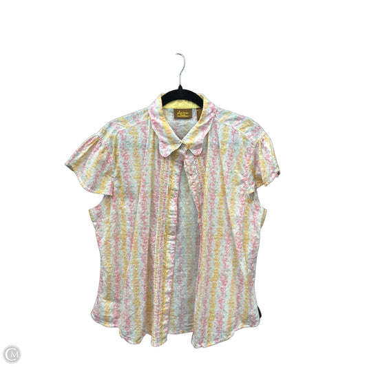 Top Short Sleeve By Aura In Floral Print, Size: Xxl