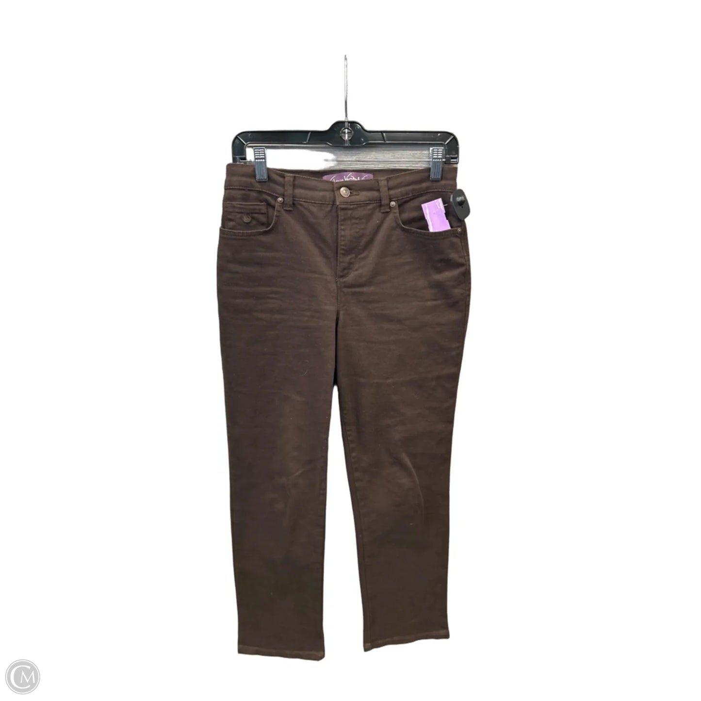Jeans Straight By Gloria Vanderbilt In Brown Denim, Size: 4