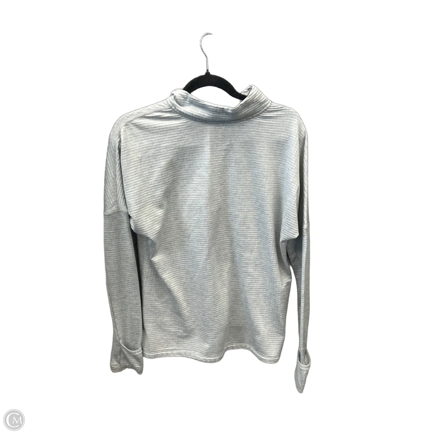 Athletic Top Long Sleeve Collar By Nike In Grey, Size: M