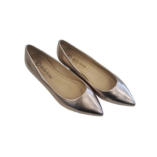 Shoes Heels Block By Clothes Mentor In Gold, Size: 6.5