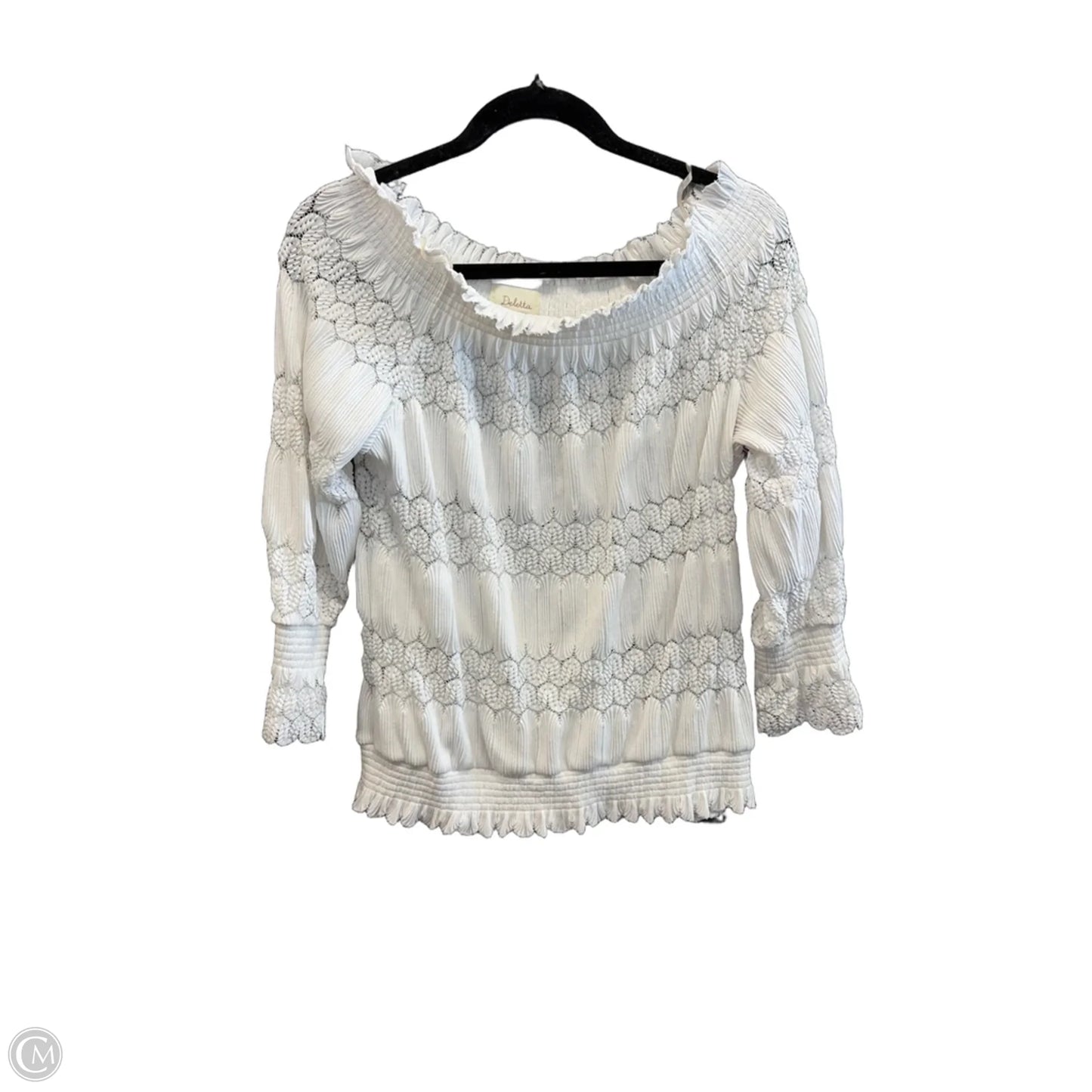 Top Long Sleeve By Deletta In White, Size: M