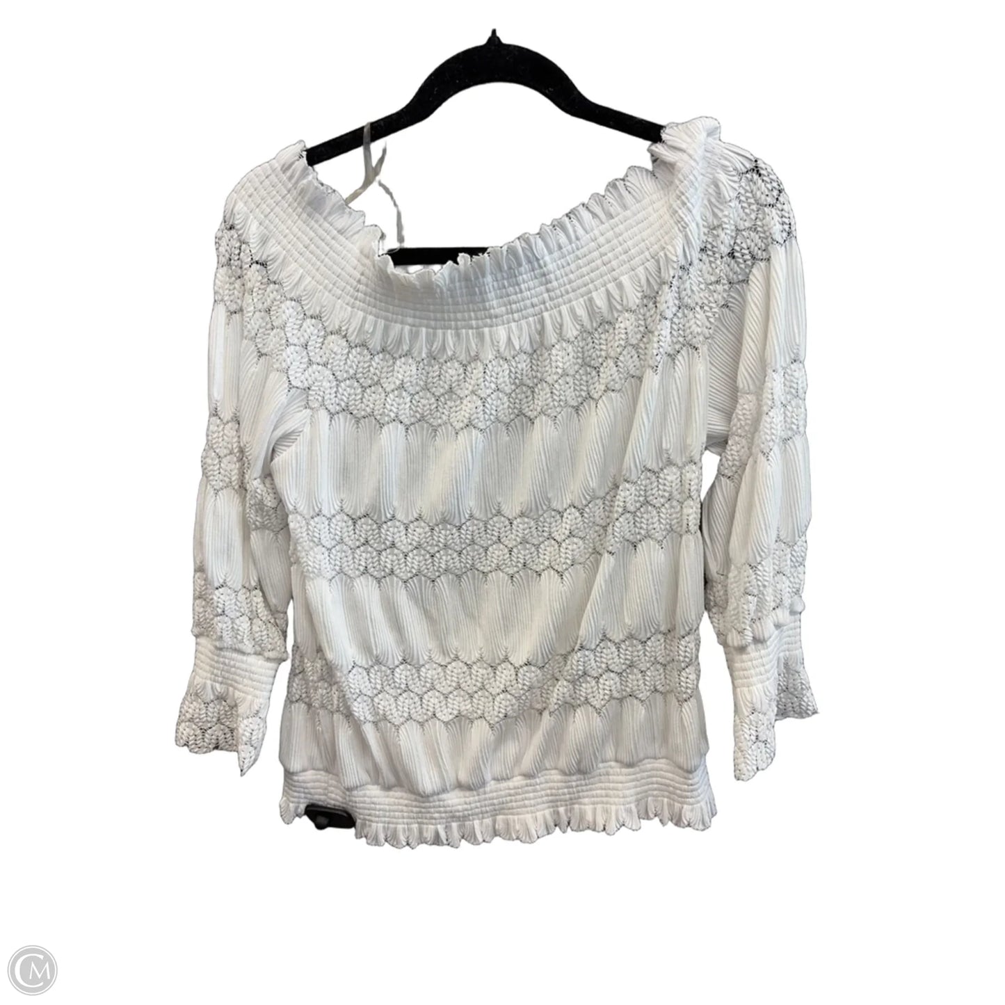 Top Long Sleeve By Deletta In White, Size: M