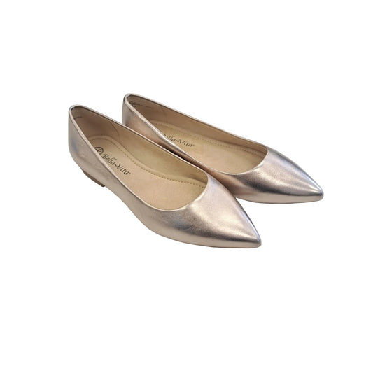 Shoes Heels Block By Clothes Mentor In Gold, Size: 6.5