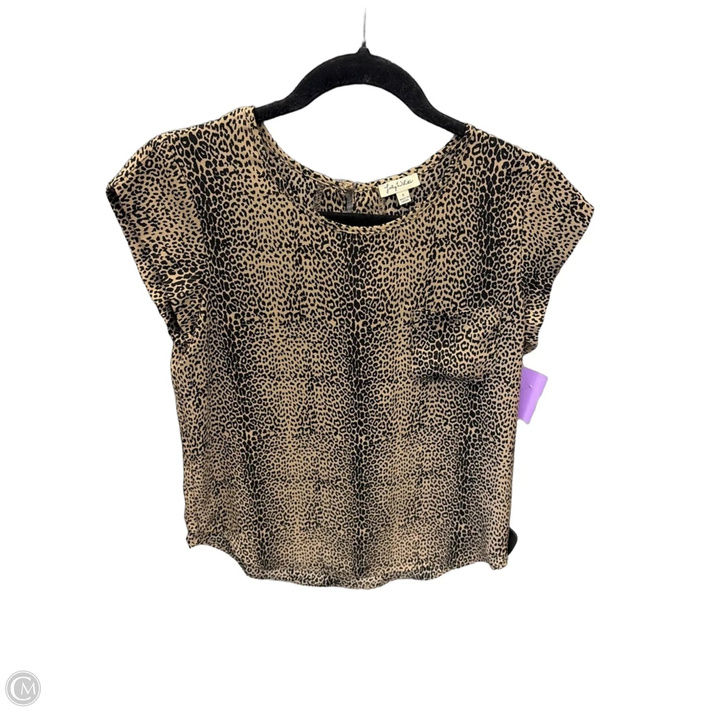 Top Short Sleeve By Lily White In Animal Print, Size: S