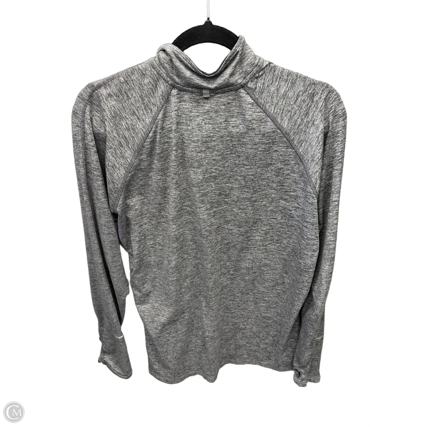 Athletic Top Long Sleeve Collar By Nike In Grey, Size: Xl