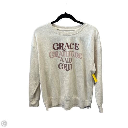 Sweatshirt Crewneck By Maurices In Cream, Size: L