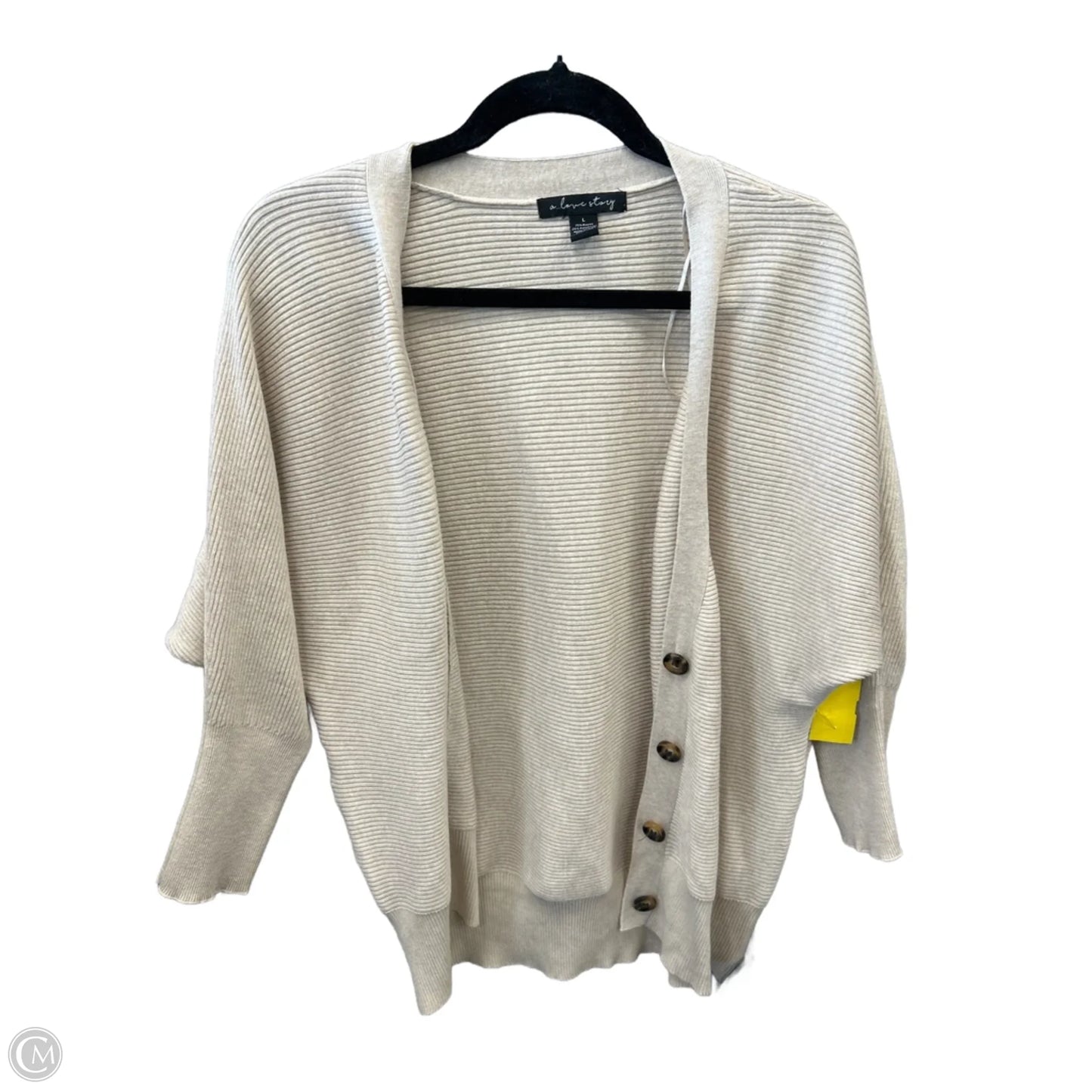 Cardigan By A Love Story In Tan, Size: L