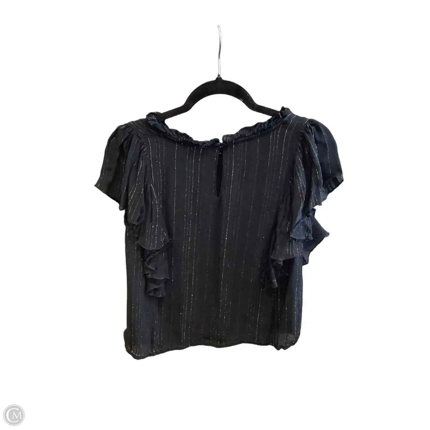 Top Short Sleeve By Elan In Black, Size: S