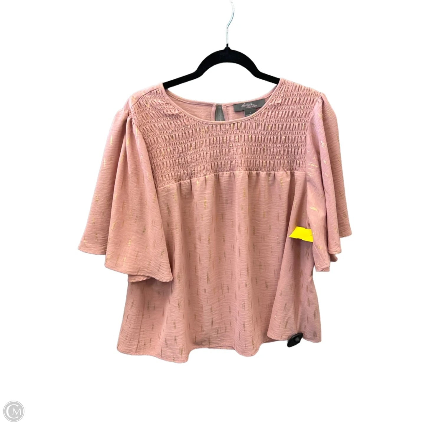 Top Short Sleeve By Clothes Mentor In Pink, Size: L