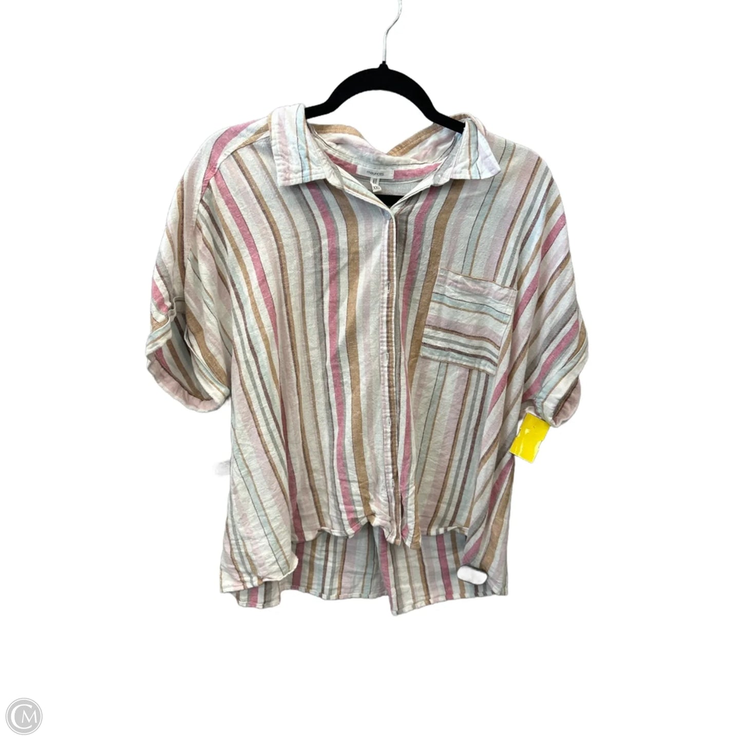 Top Short Sleeve By Maurices In Striped Pattern, Size: Xxl