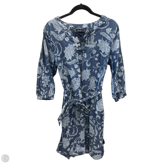 Dress Casual Midi By Isaac Mizrahi Live Qvc In Blue, Size: L