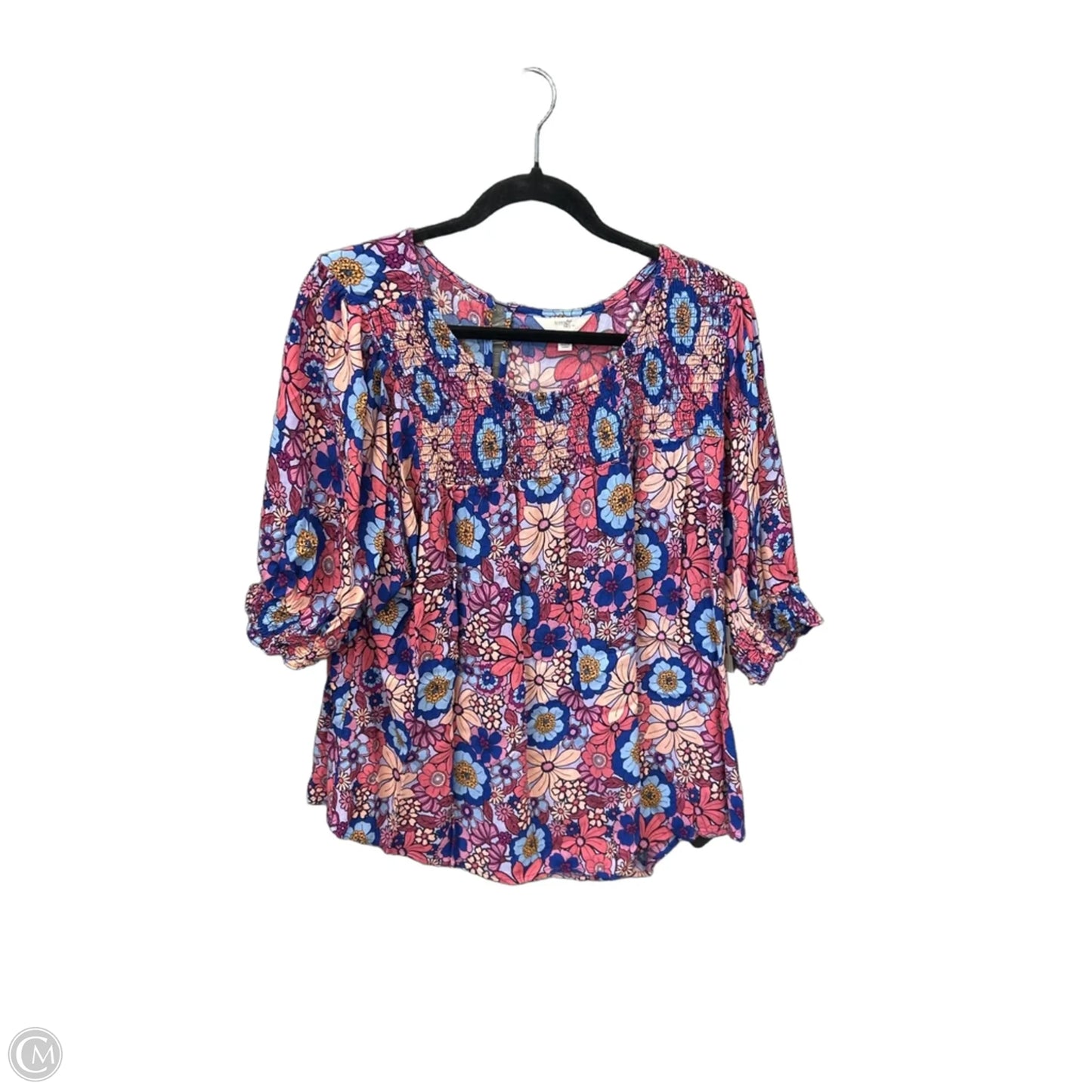 Top Short Sleeve By Terra & Sky In Floral Print, Size: 1x