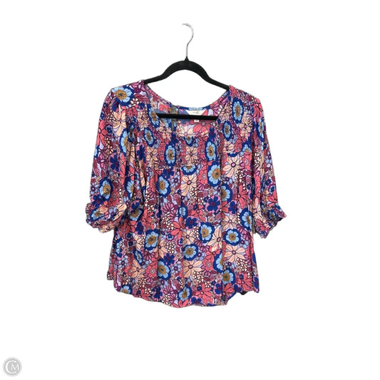 Top Short Sleeve By Terra & Sky In Floral Print, Size: 1x