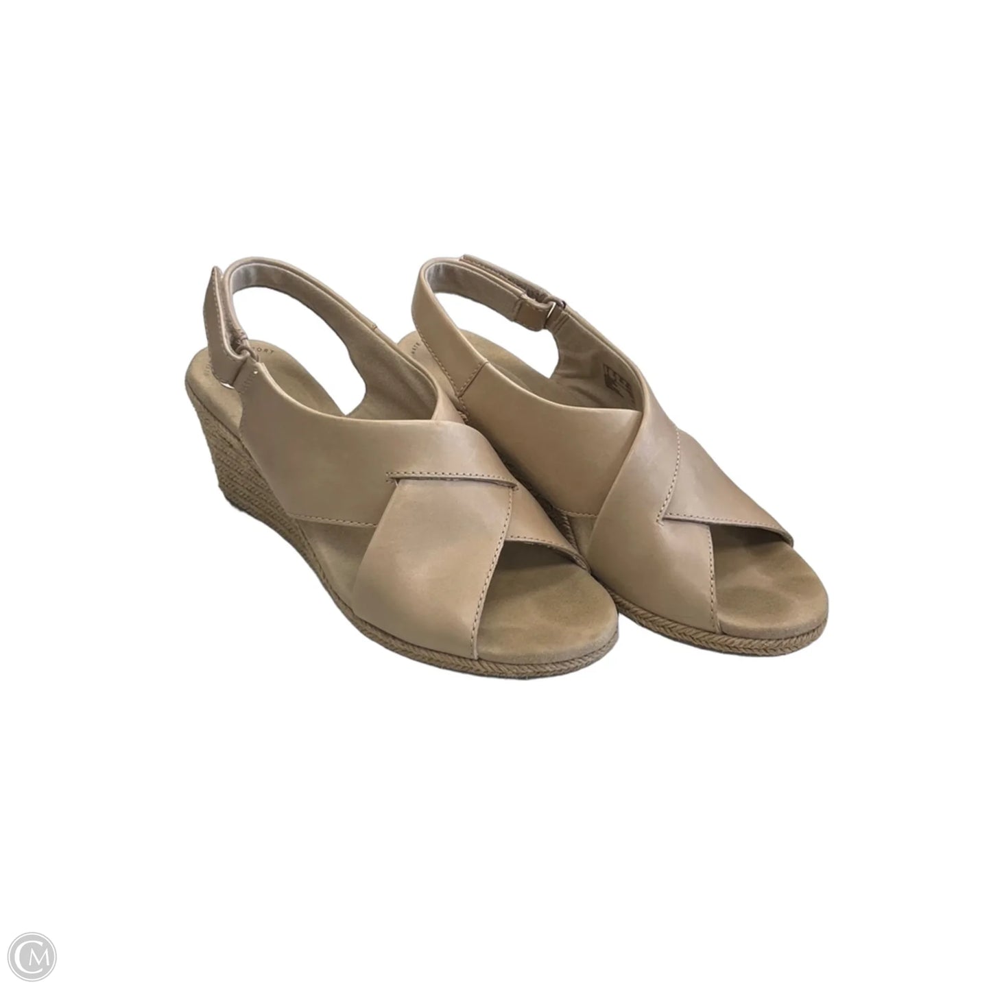 Sandals Heels Wedge By Clarks In Cream, Size: 8.5