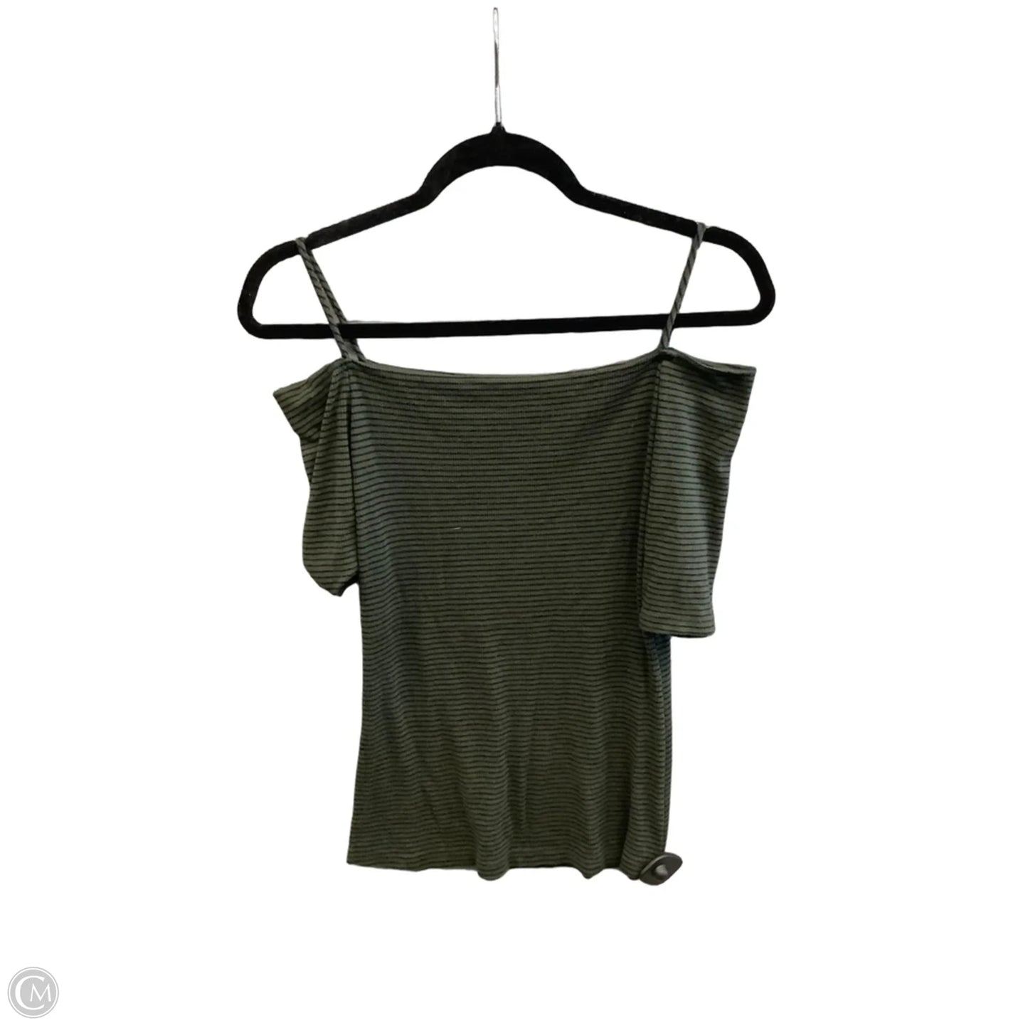 Top Short Sleeve By Heart & Hips In Striped Pattern, Size: L
