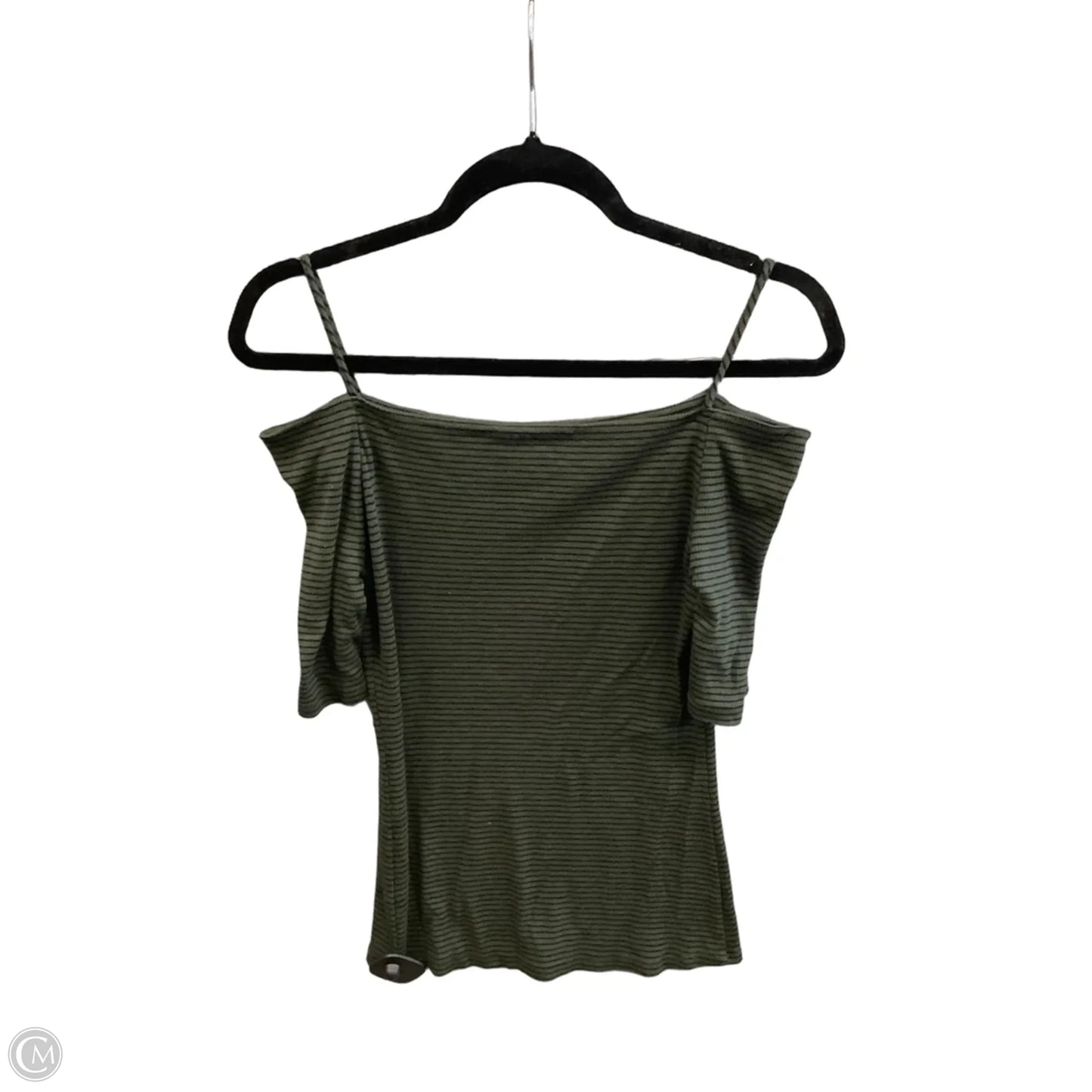 Top Short Sleeve By Heart & Hips In Striped Pattern, Size: L