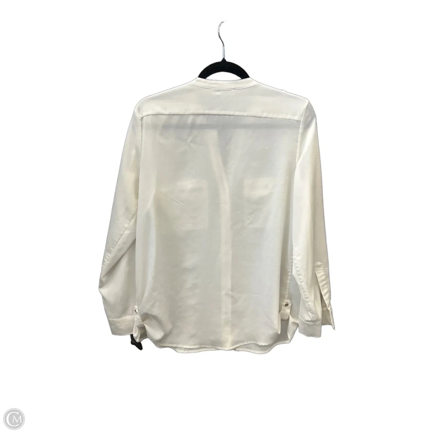 Top Long Sleeve By Calvin Klein In White, Size: M