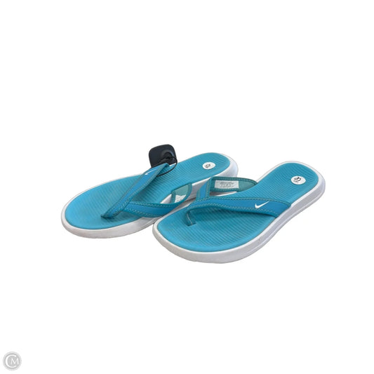 Sandals Flip Flops By Nike In Blue, Size: 6