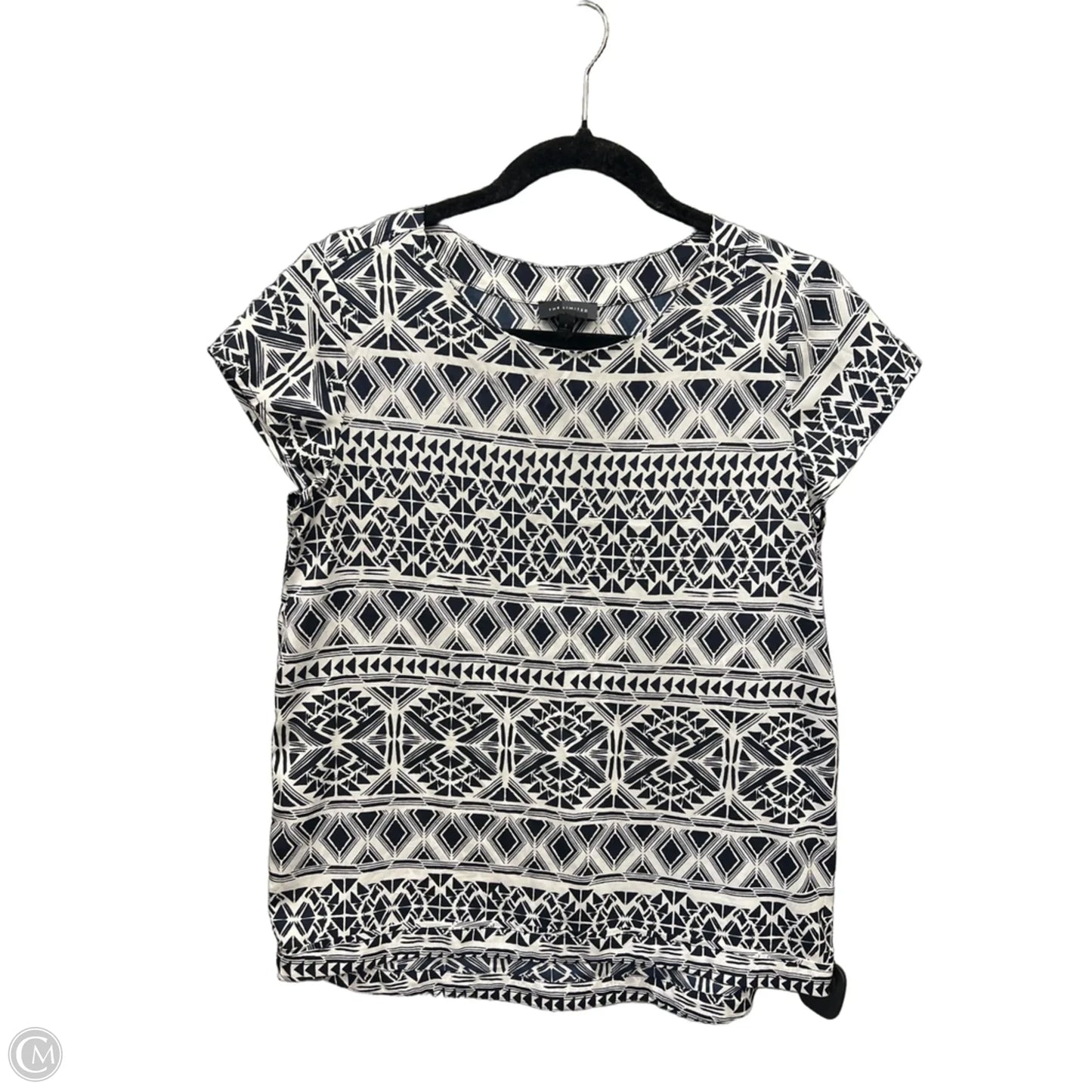 Blouse Short Sleeve By Limited In Geometric Pattern, Size: S