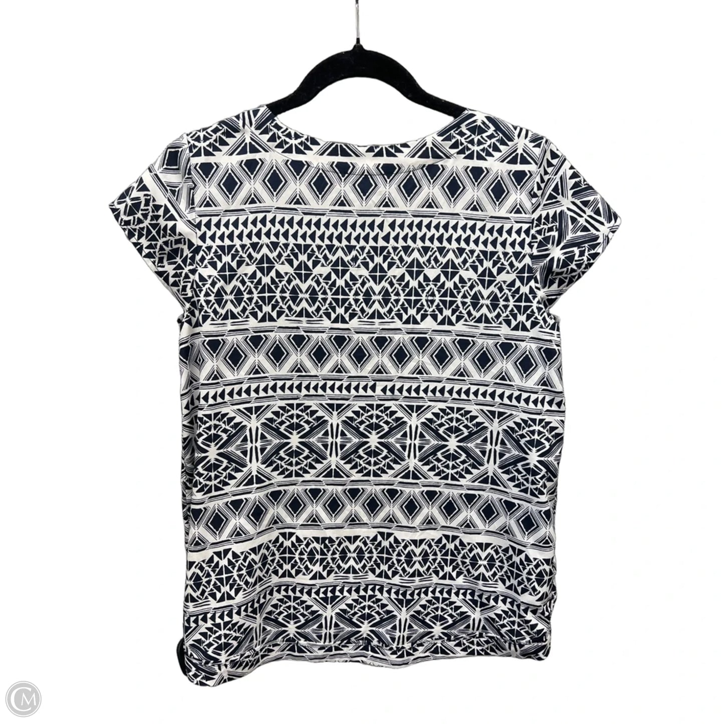 Blouse Short Sleeve By Limited In Geometric Pattern, Size: S