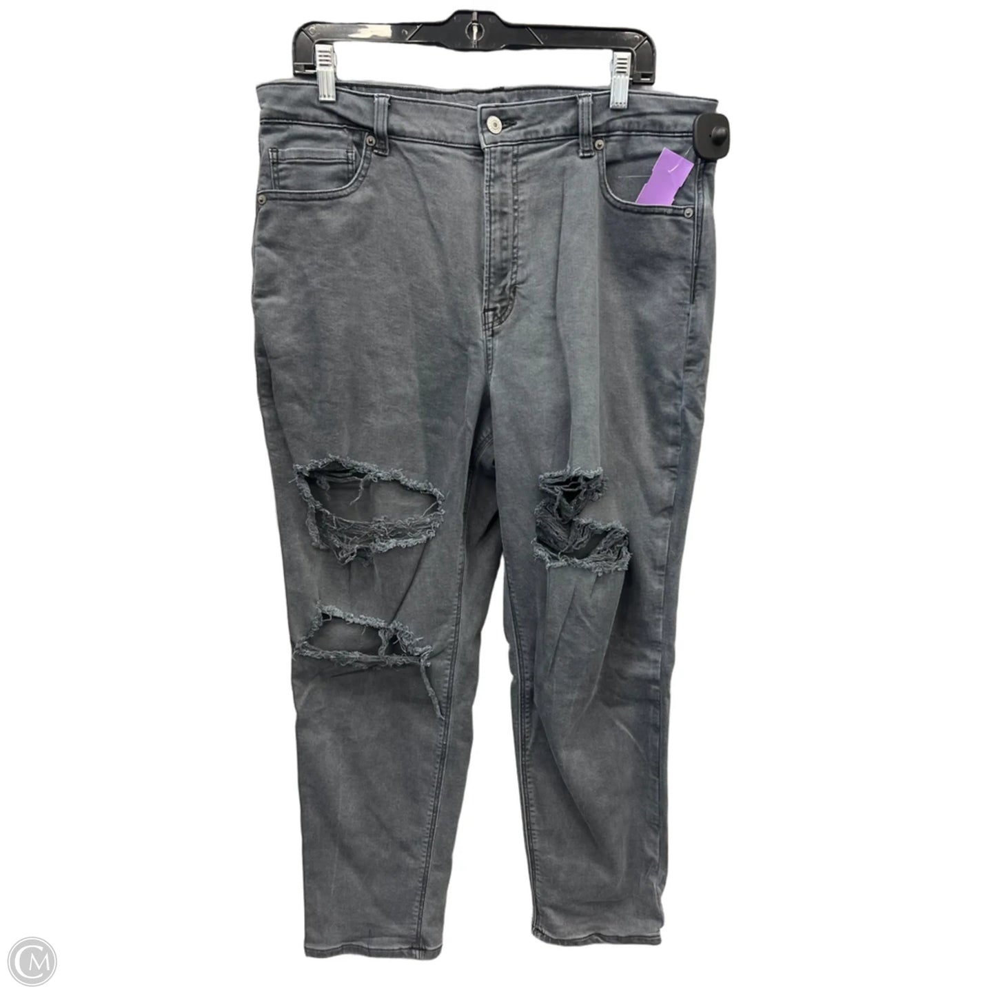 Jeans Skinny By American Eagle In Grey Denim, Size: 16
