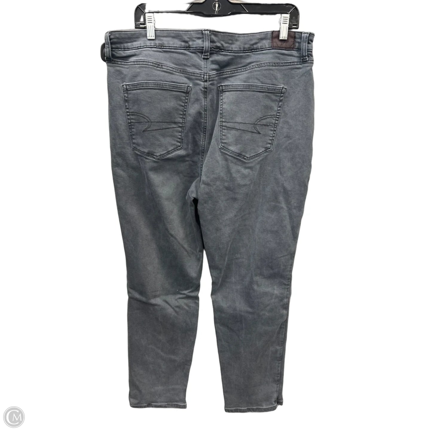 Jeans Skinny By American Eagle In Grey Denim, Size: 16