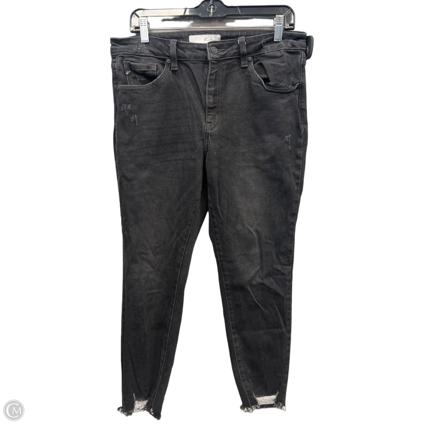 Jeans Skinny By Kancan In Black Denim, Size: 12