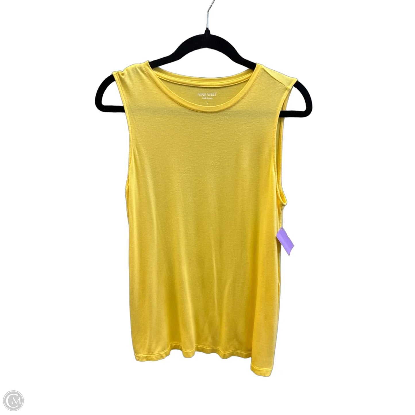 Top Sleeveless Basic By Nine West In Yellow, Size: L