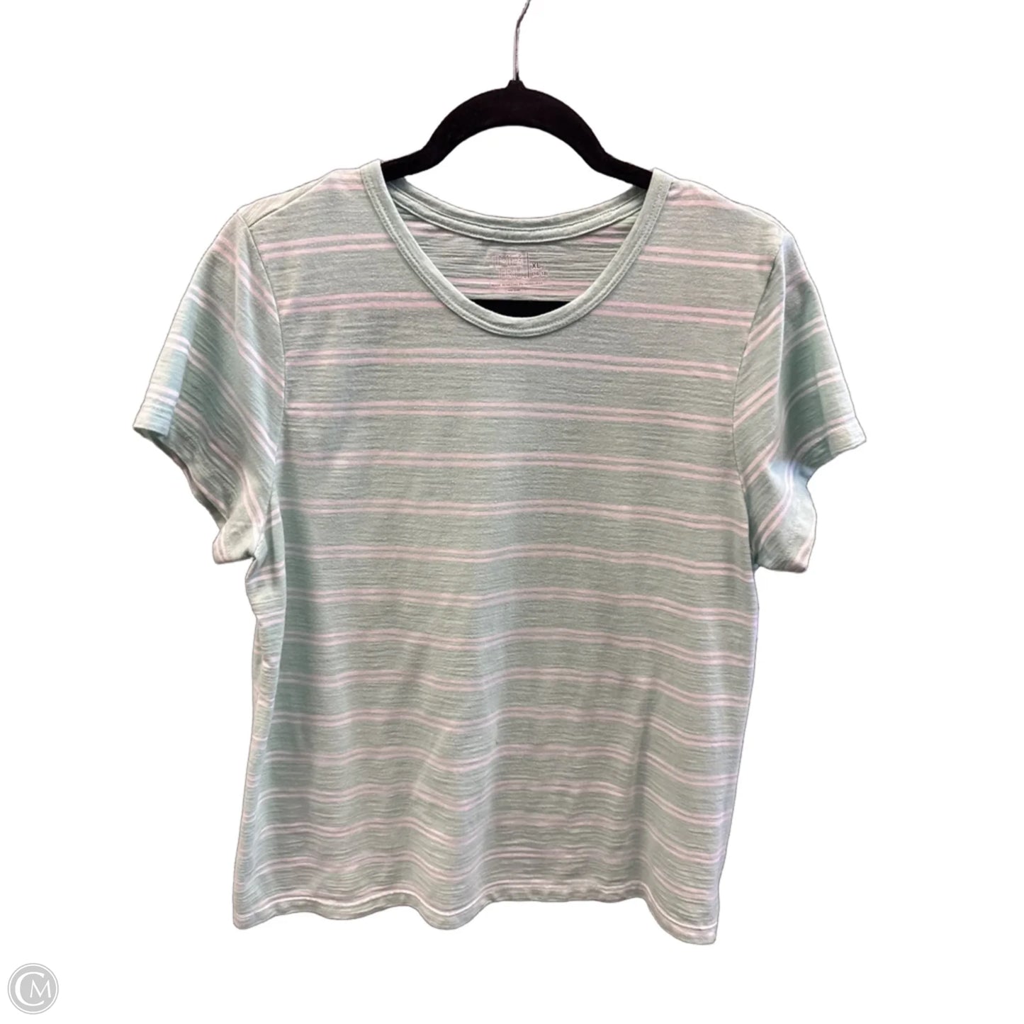 Top Short Sleeve Basic By Time And Tru In Striped Pattern, Size: Xl