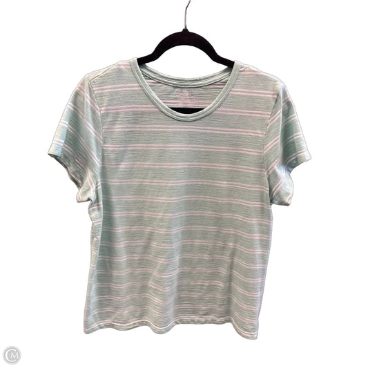 Top Short Sleeve Basic By Time And Tru In Striped Pattern, Size: Xl