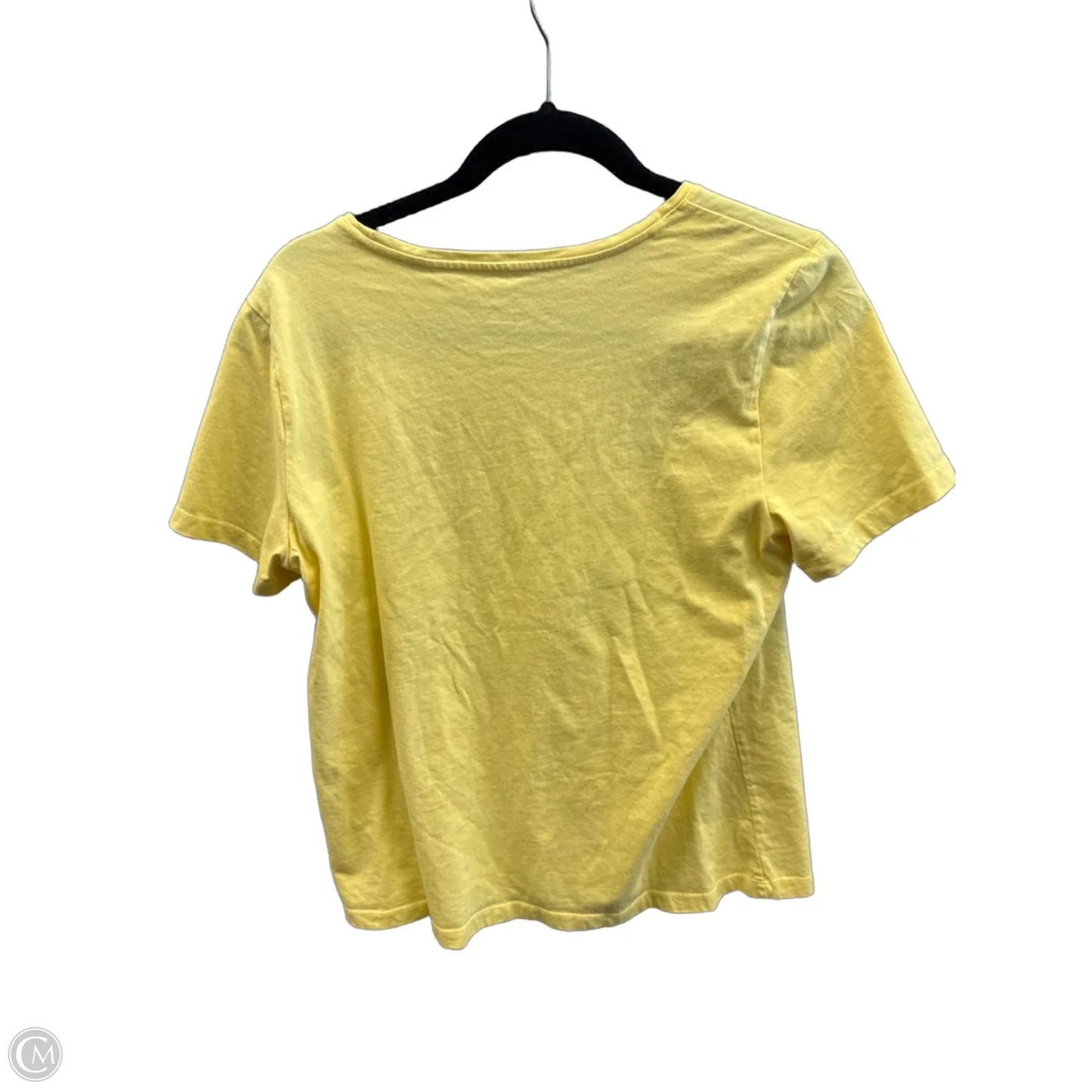 Top Short Sleeve Basic By Christopher And Banks In Yellow, Size: L