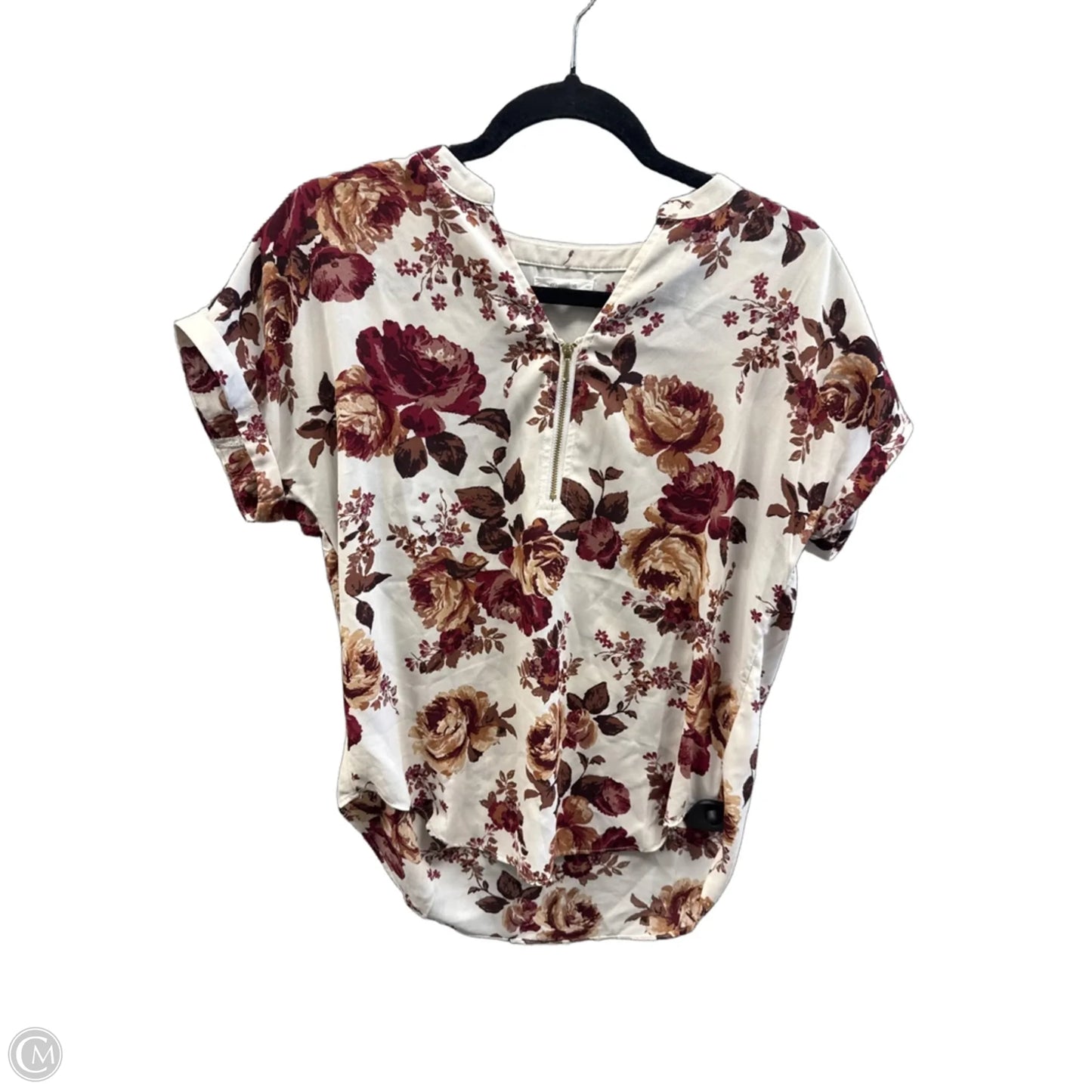 Blouse Short Sleeve By Maurices In Floral Print, Size: Xs