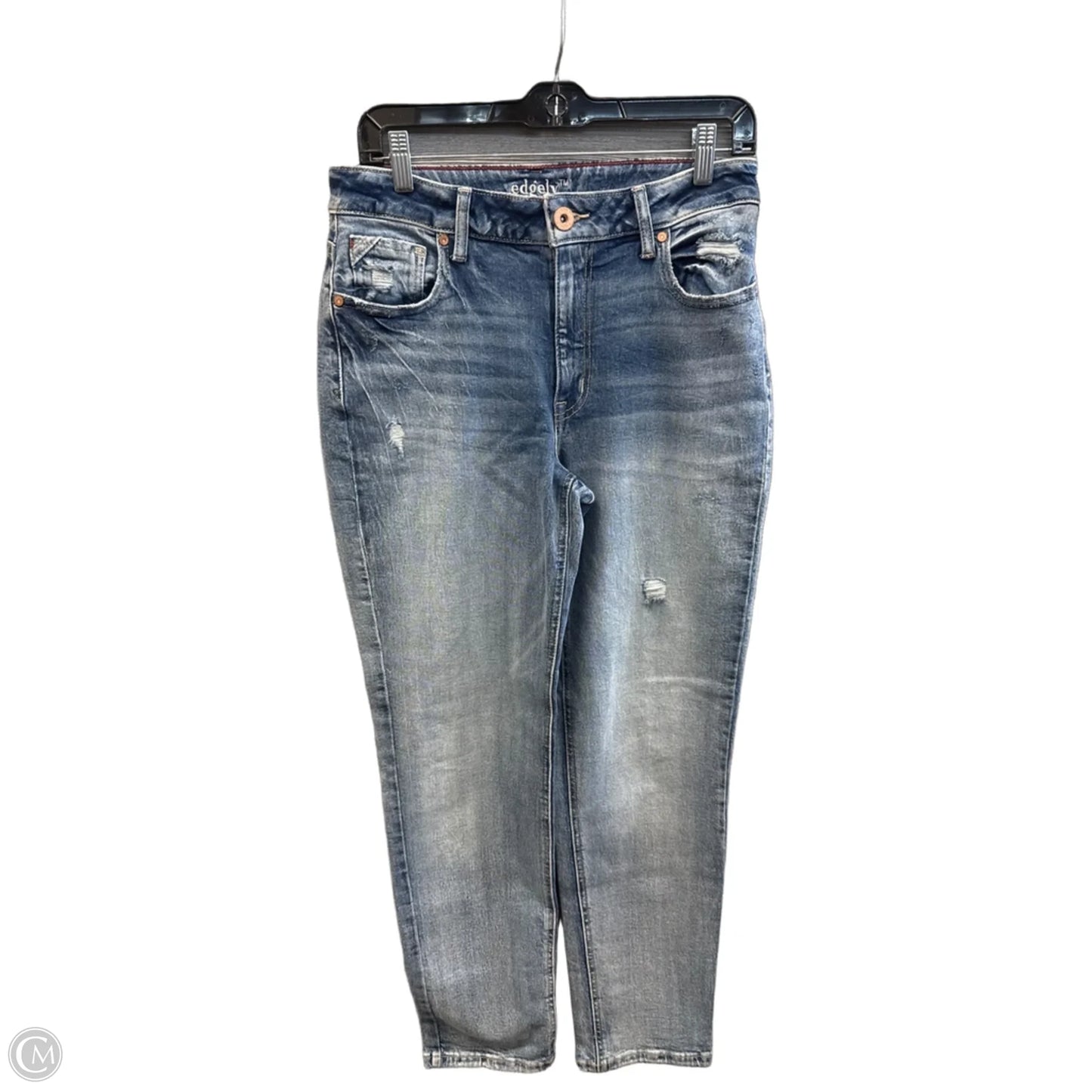 Jeans Straight By Edgely In Blue Denim, Size: 8