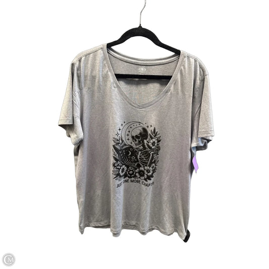 Athletic Top Short Sleeve By Athletic Works In Grey, Size: Xxl