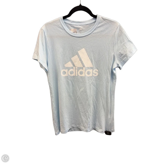 Top Short Sleeve By Adidas In Blue, Size: L