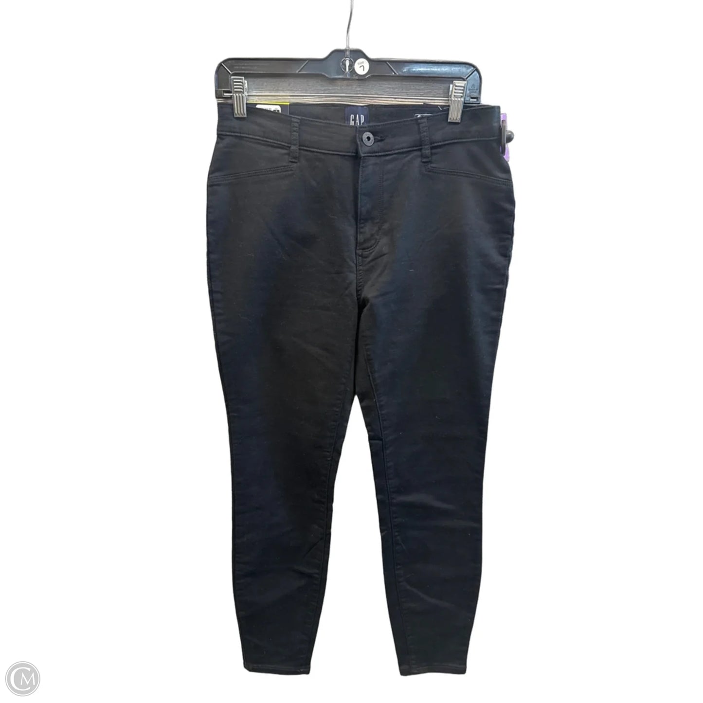 Jeans Skinny By Gap In Black Denim, Size: 8