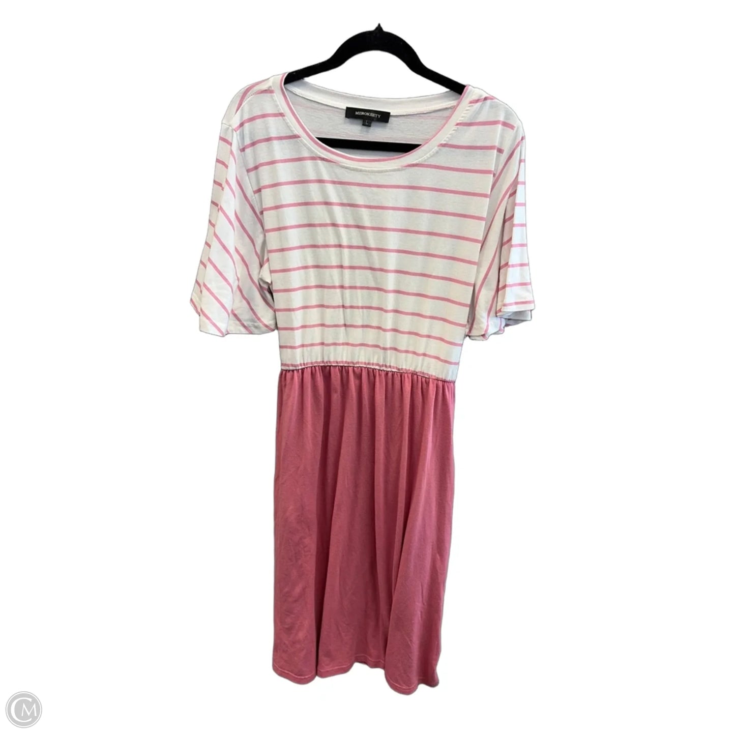Dress Casual Midi By Merokeety In Striped Pattern, Size: L