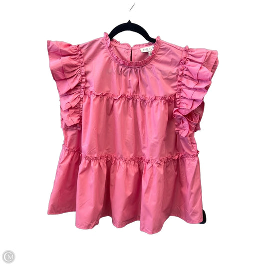 Top Short Sleeve By She + Sky In Pink, Size: L