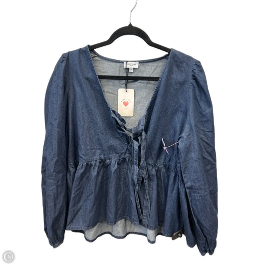 Top Long Sleeve By Anniewear In Blue, Size: L