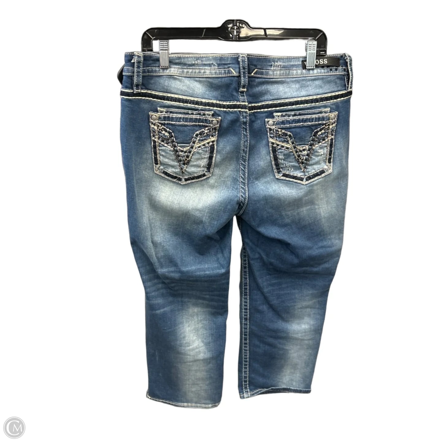 Jeans Cropped By Vigoss In Blue Denim, Size: 14