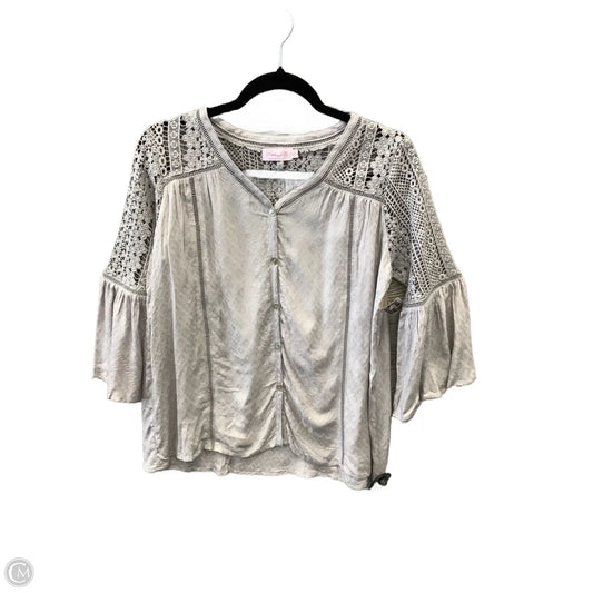 Top 3/4 Sleeve By Pink Lily In Grey, Size: S