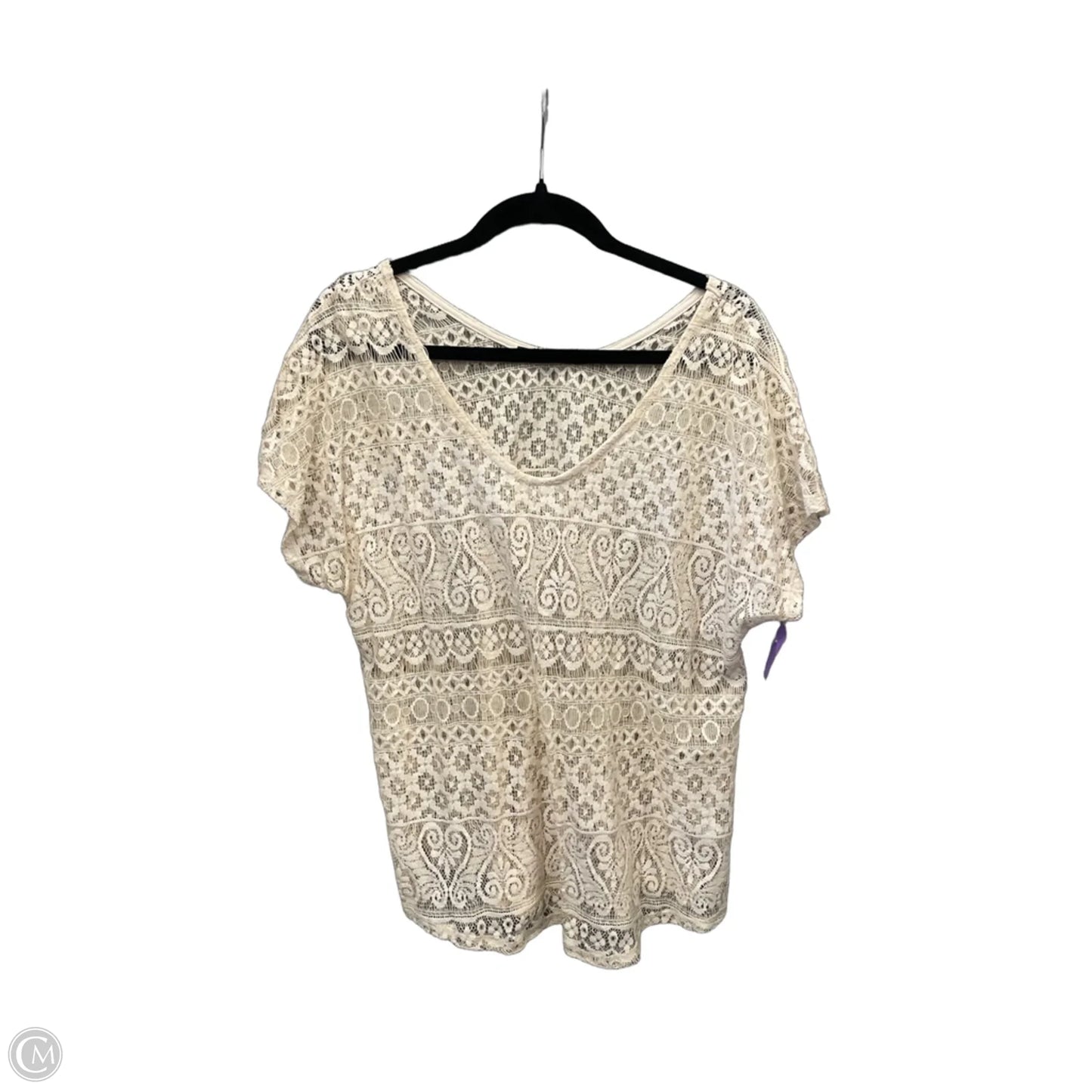 Top Short Sleeve By Maurices In Tan, Size: Xl