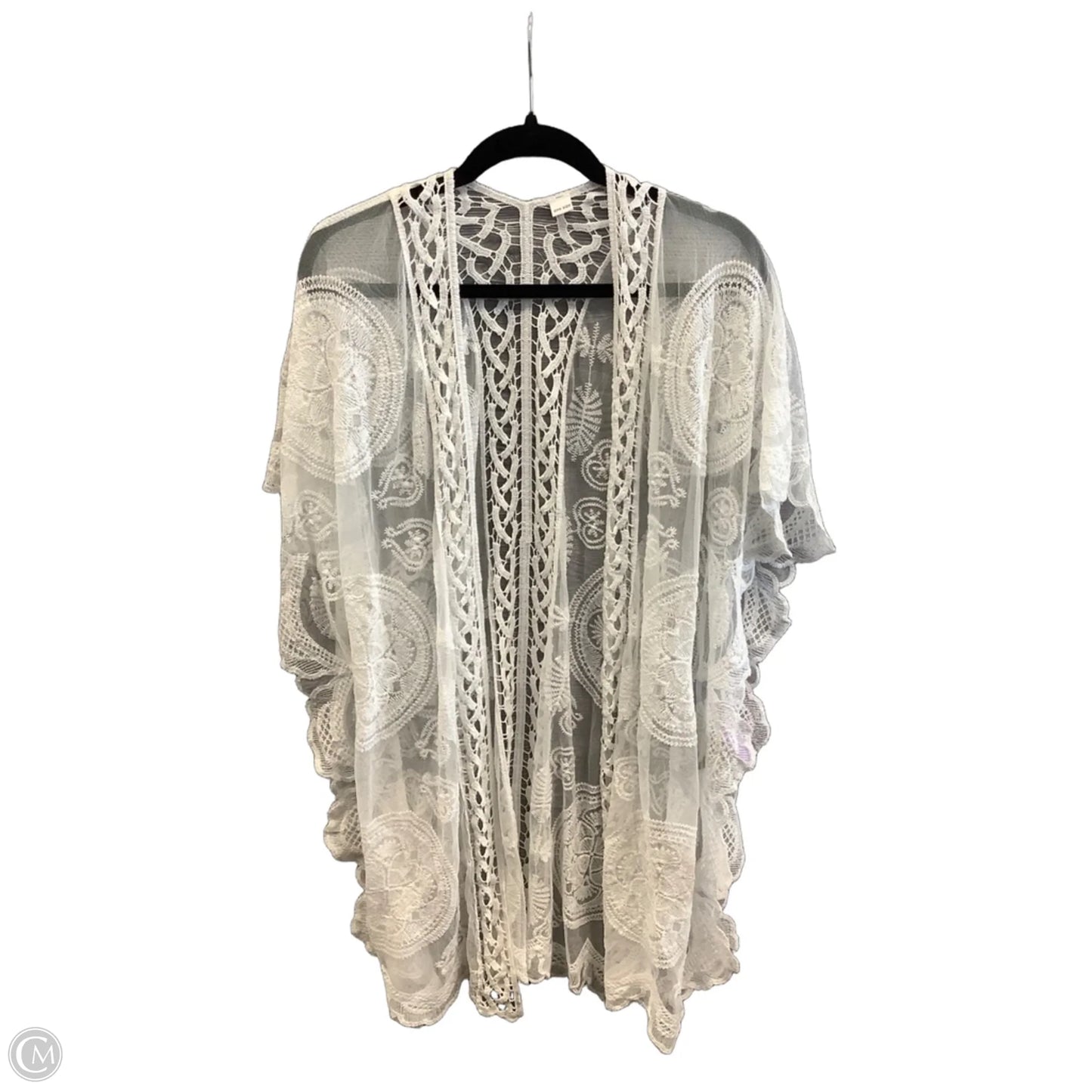 Kimono By Clothes Mentor In White, Size: Osfm