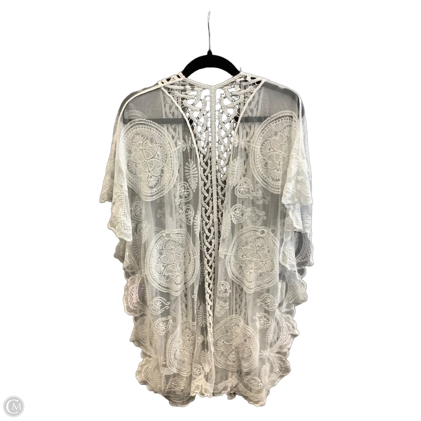 Kimono By Clothes Mentor In White, Size: Osfm