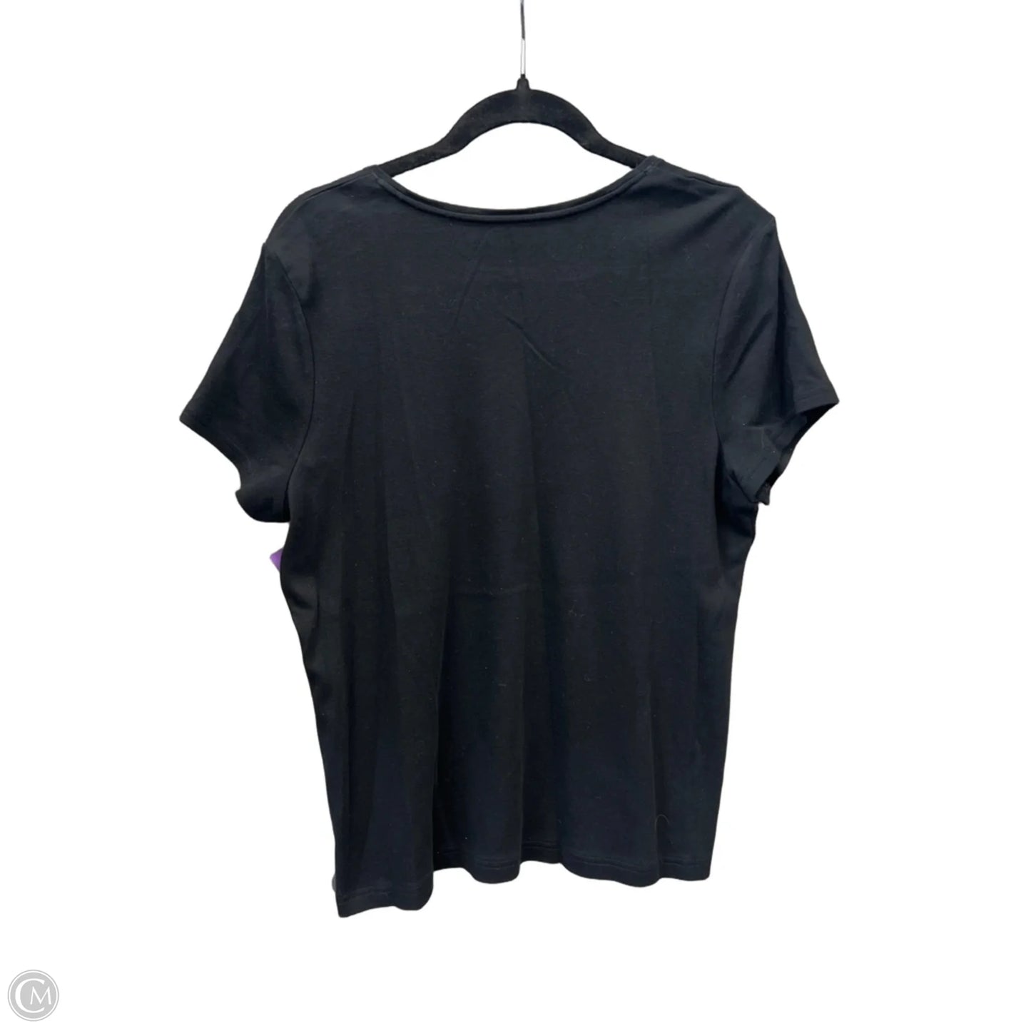 Top Short Sleeve Basic By Croft And Barrow In Black, Size: Xxl